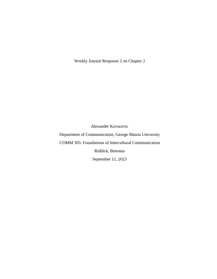 Response for Weekly Journal 2