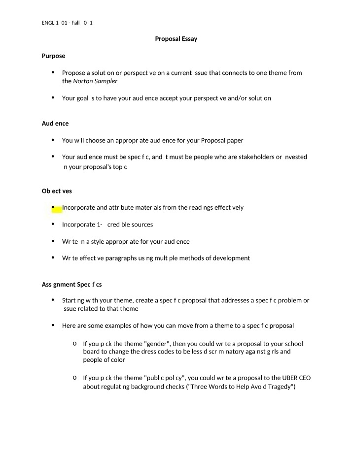 Essay Proposal