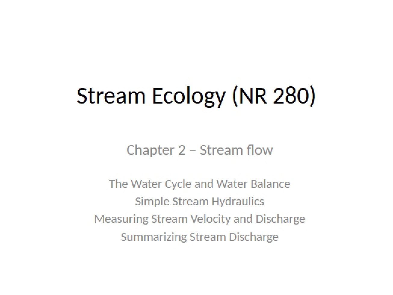 Flow of Streams