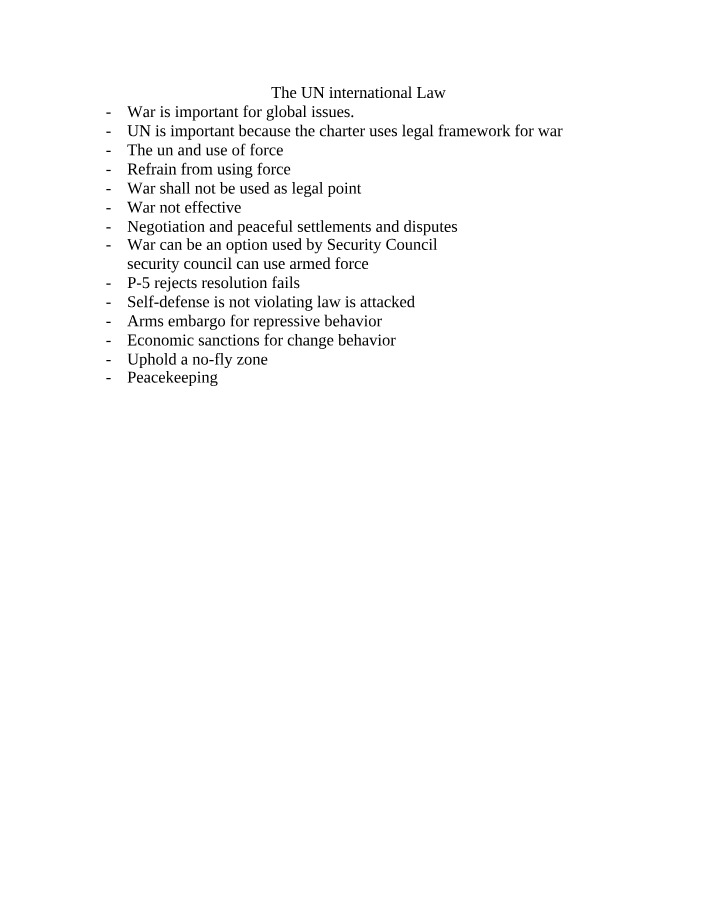 The UN and International Law