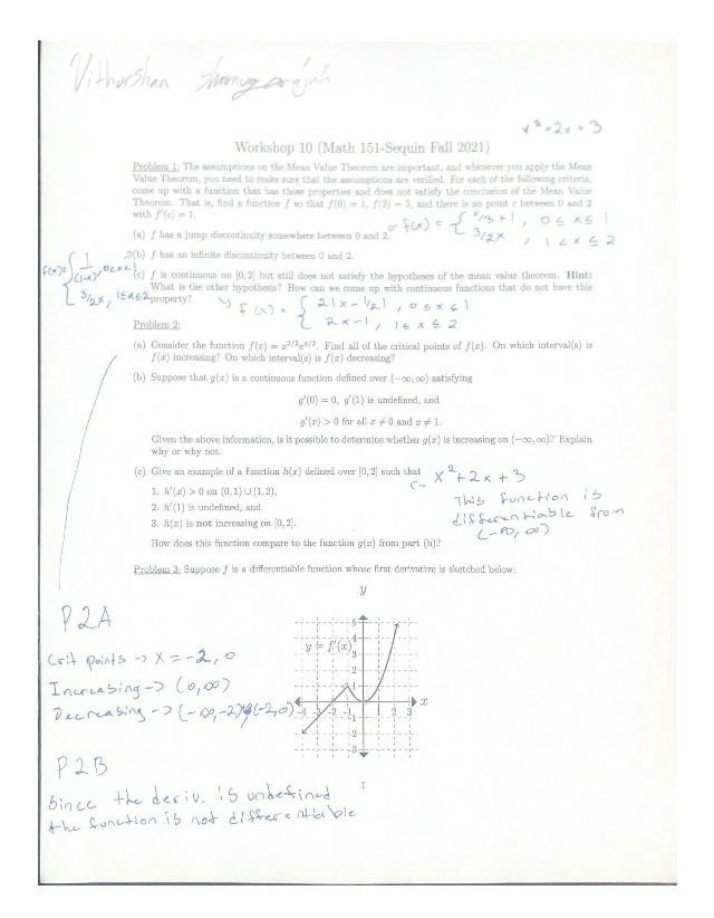 Math 151 Workshop 10