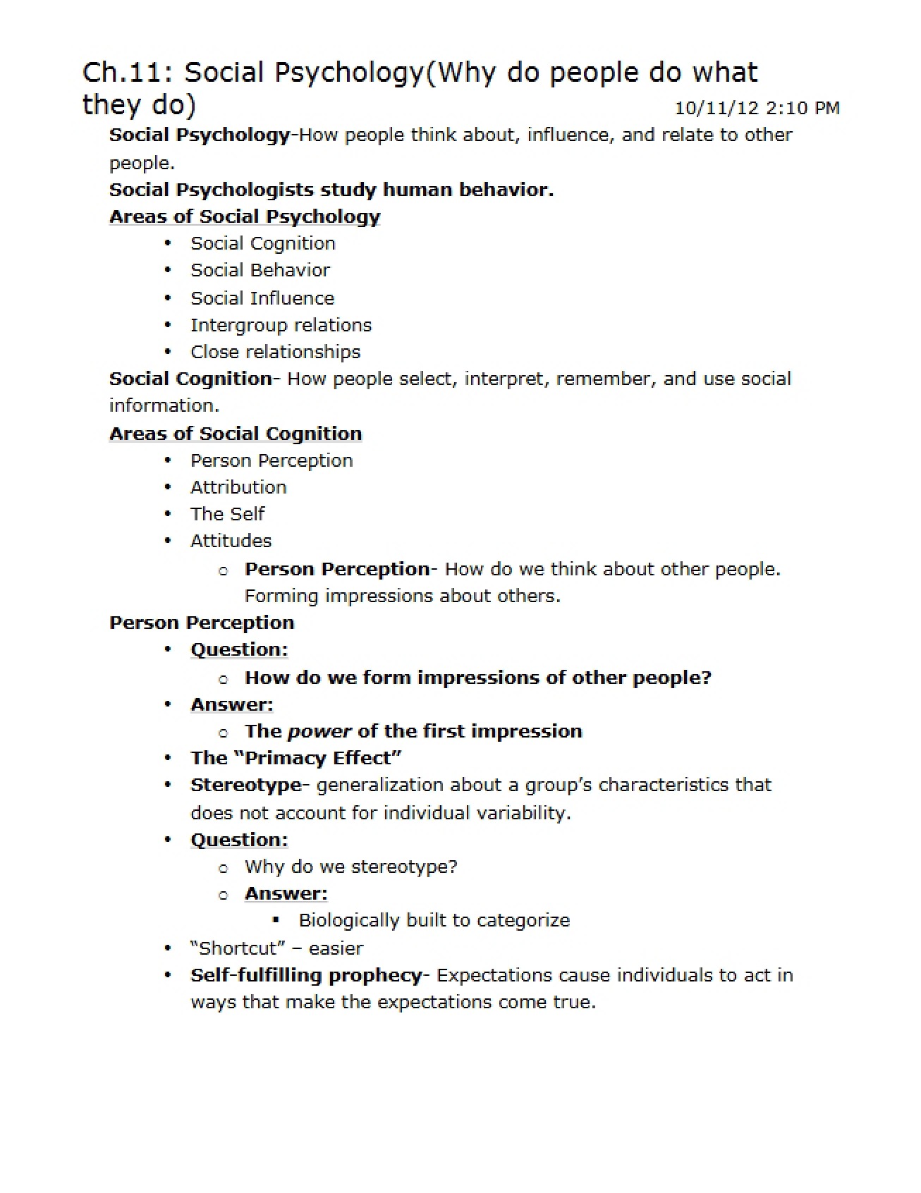 Eleventh Chapter Notes
