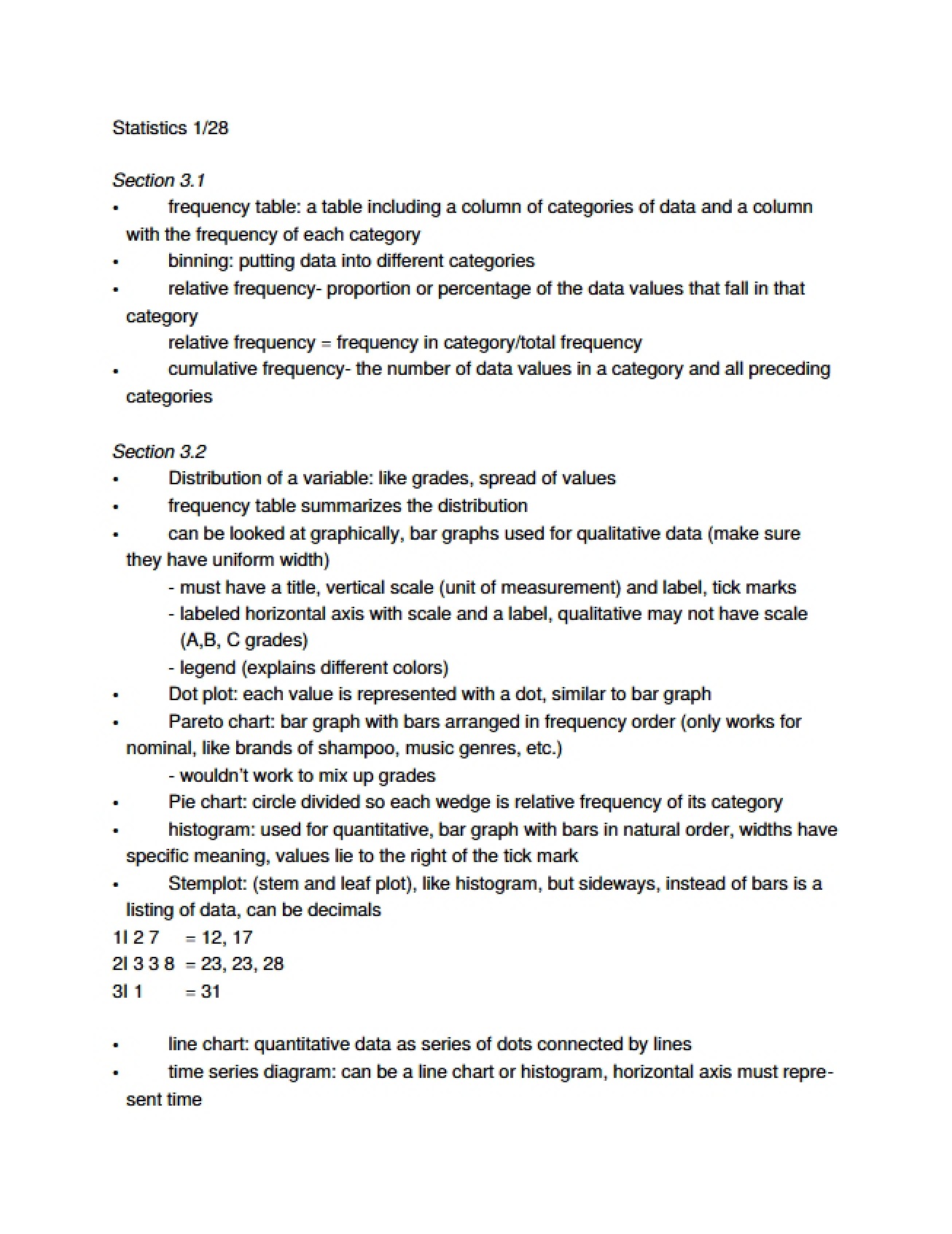 Statistics Lecture Notes