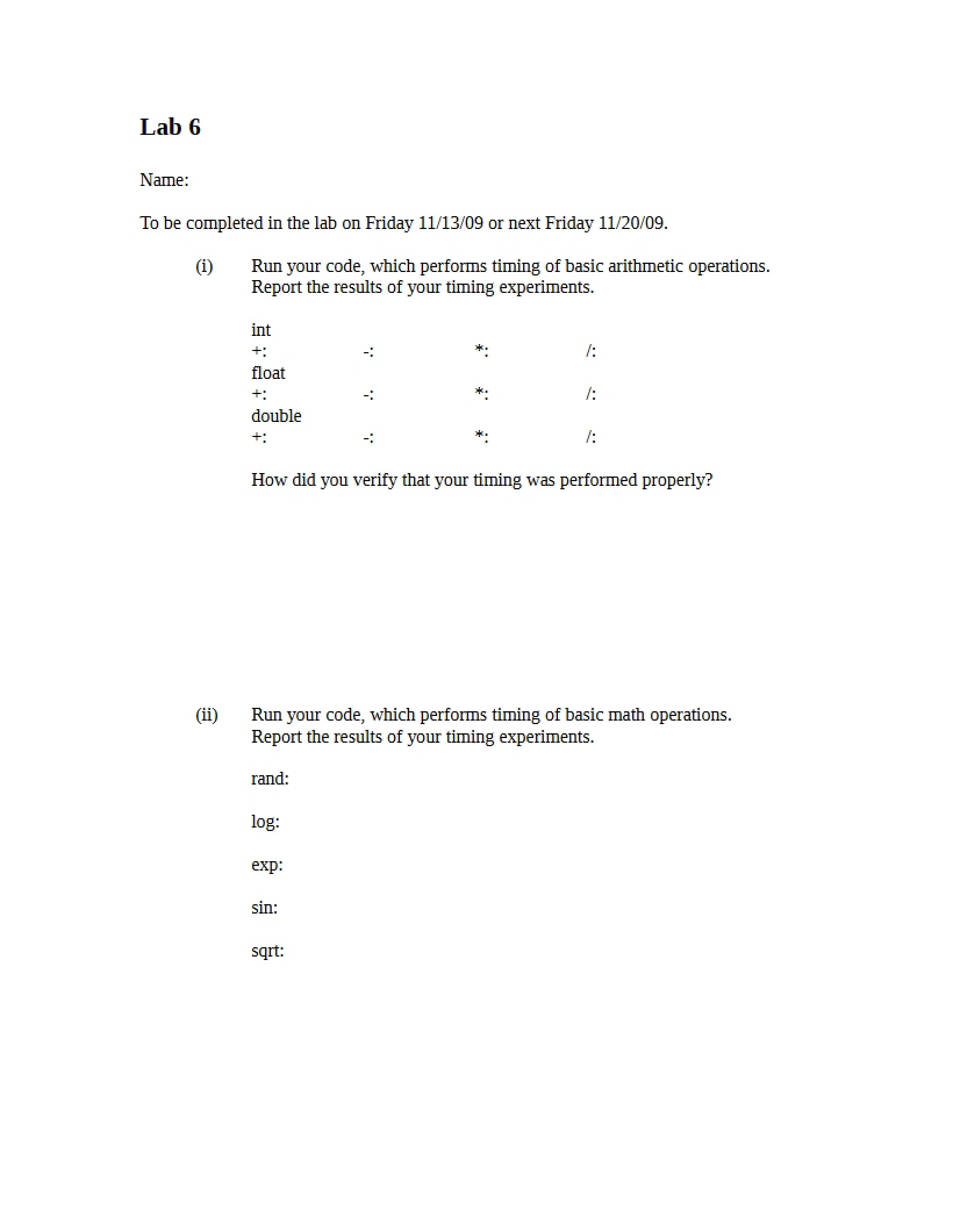 Lab Assignment Six