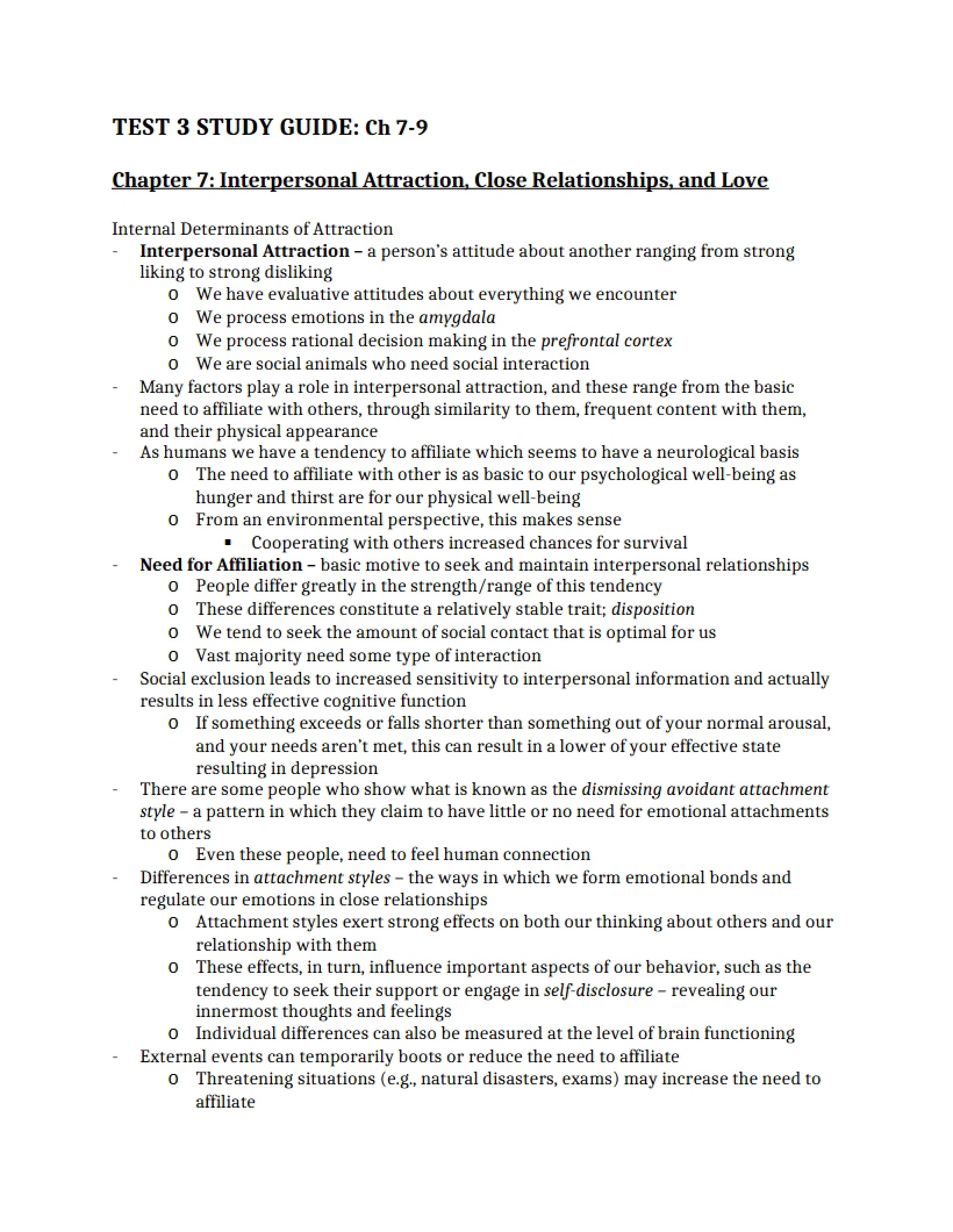 Attraction Interpersonal Chapter 7