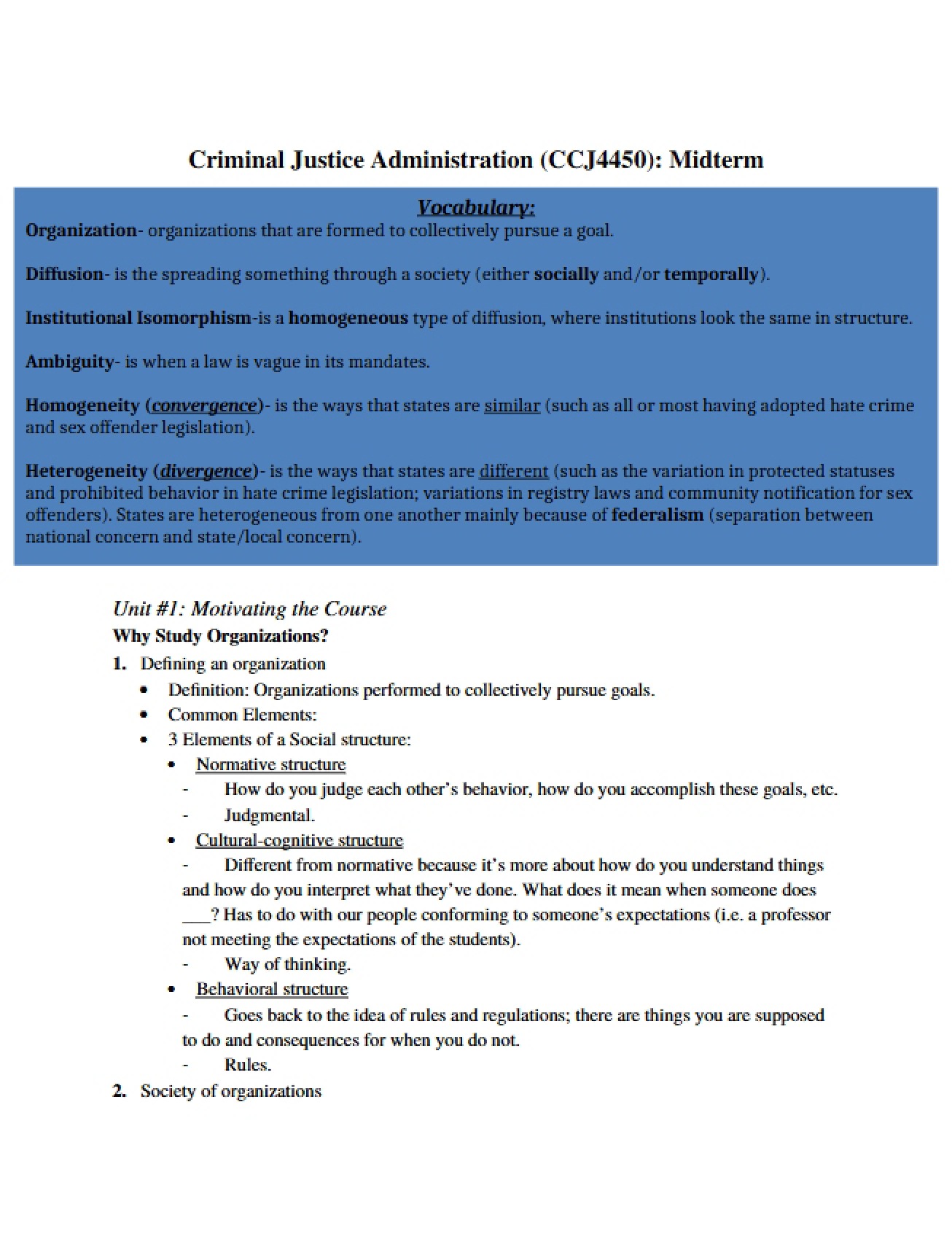 Admin of Criminal Justice
