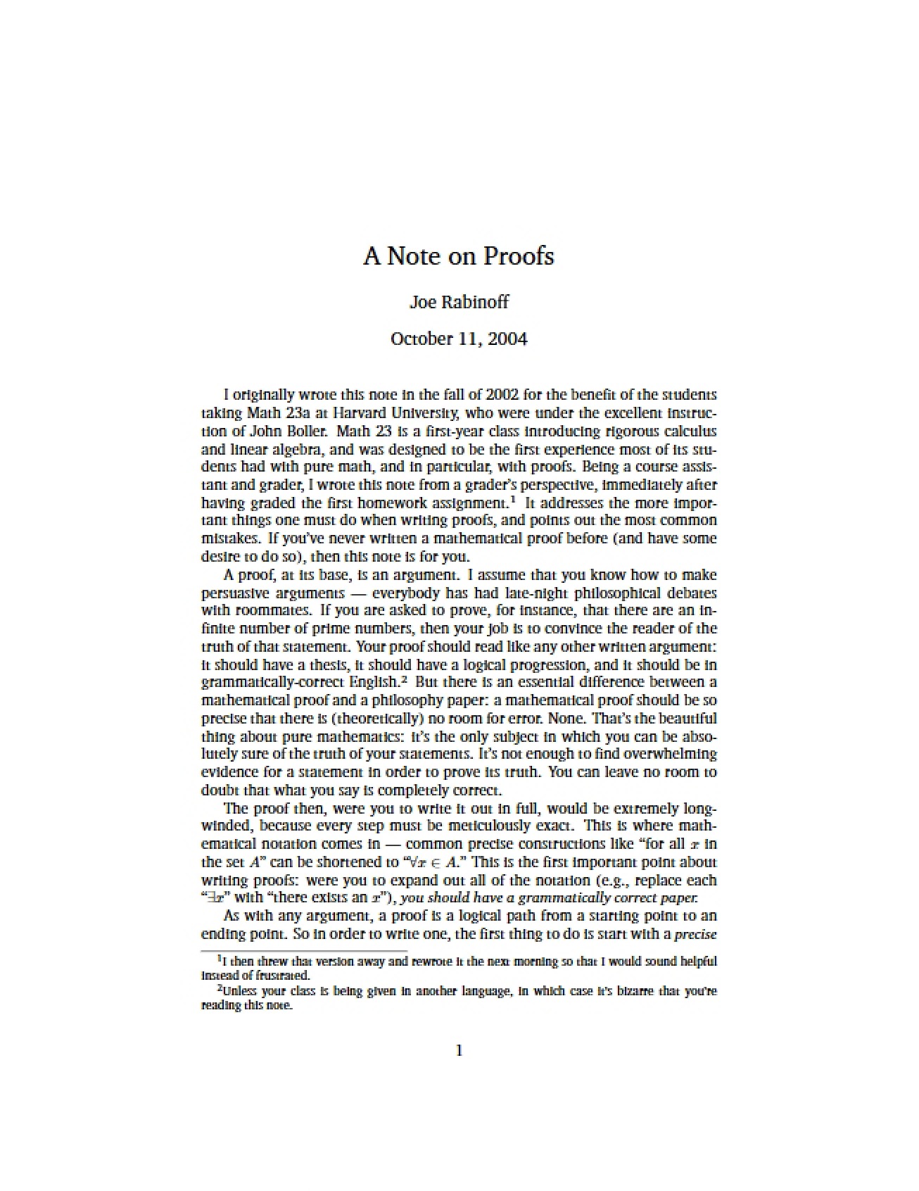 Formal Proof Construction Guide