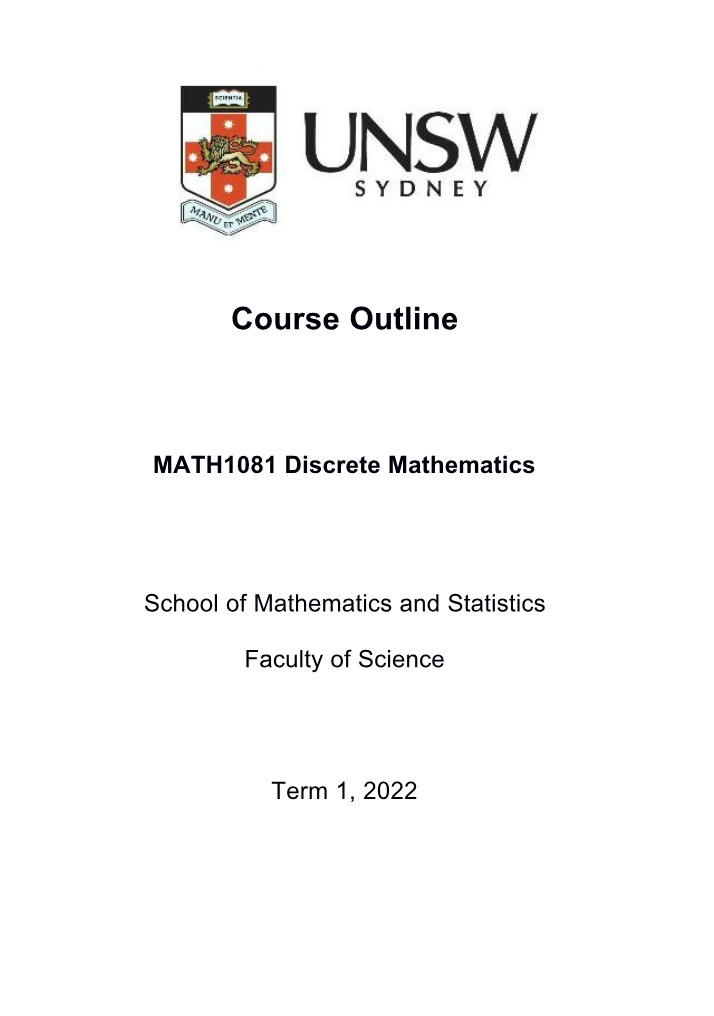 2022 Term 1 - MATH1081