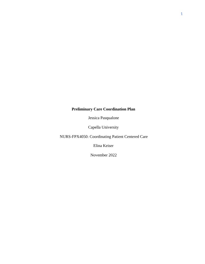 Hypertension Care Coordination Plan