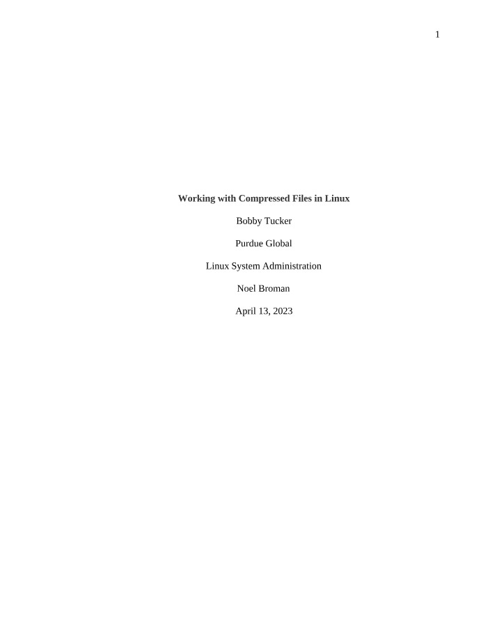 Working with Linux Compressed Files