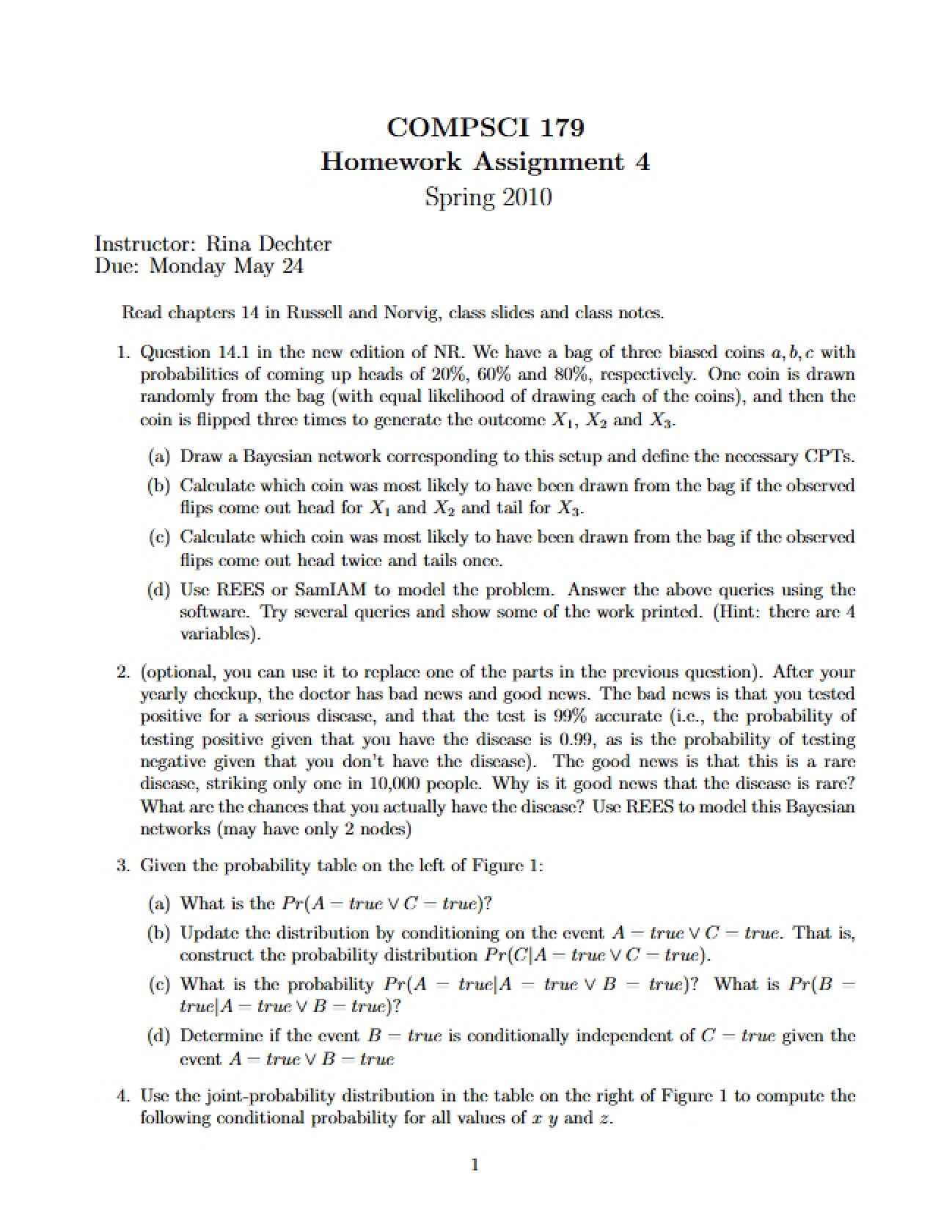 Graphical Models Homework