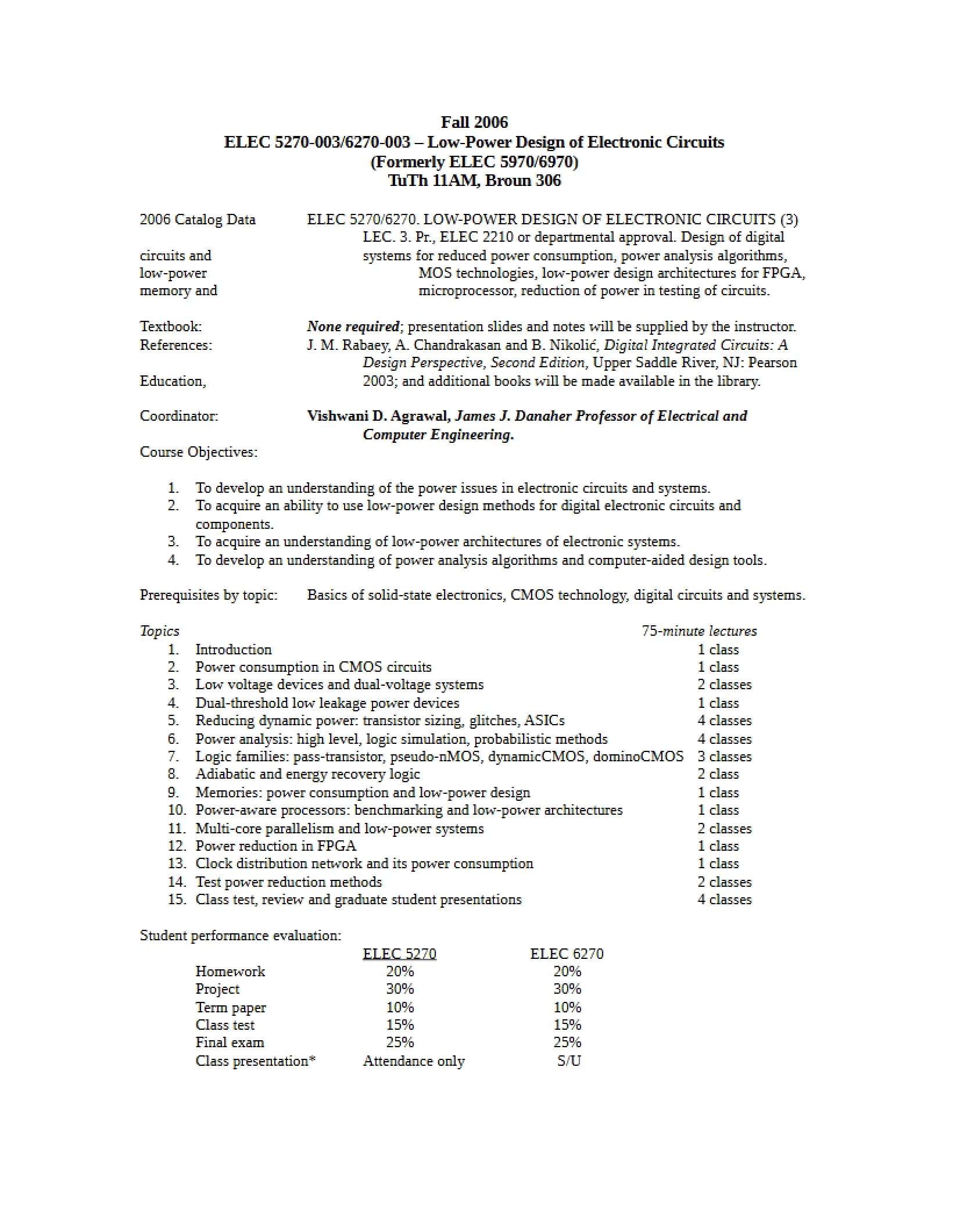 Low Power Design Syllabus
