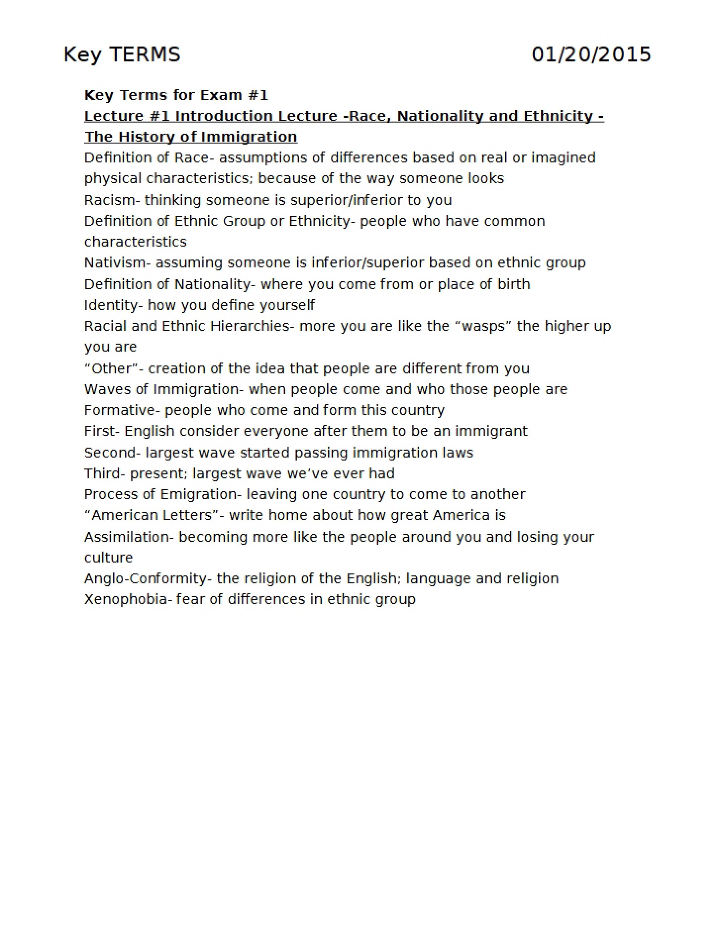 Intersections of Race, Nationality, and Ancestry