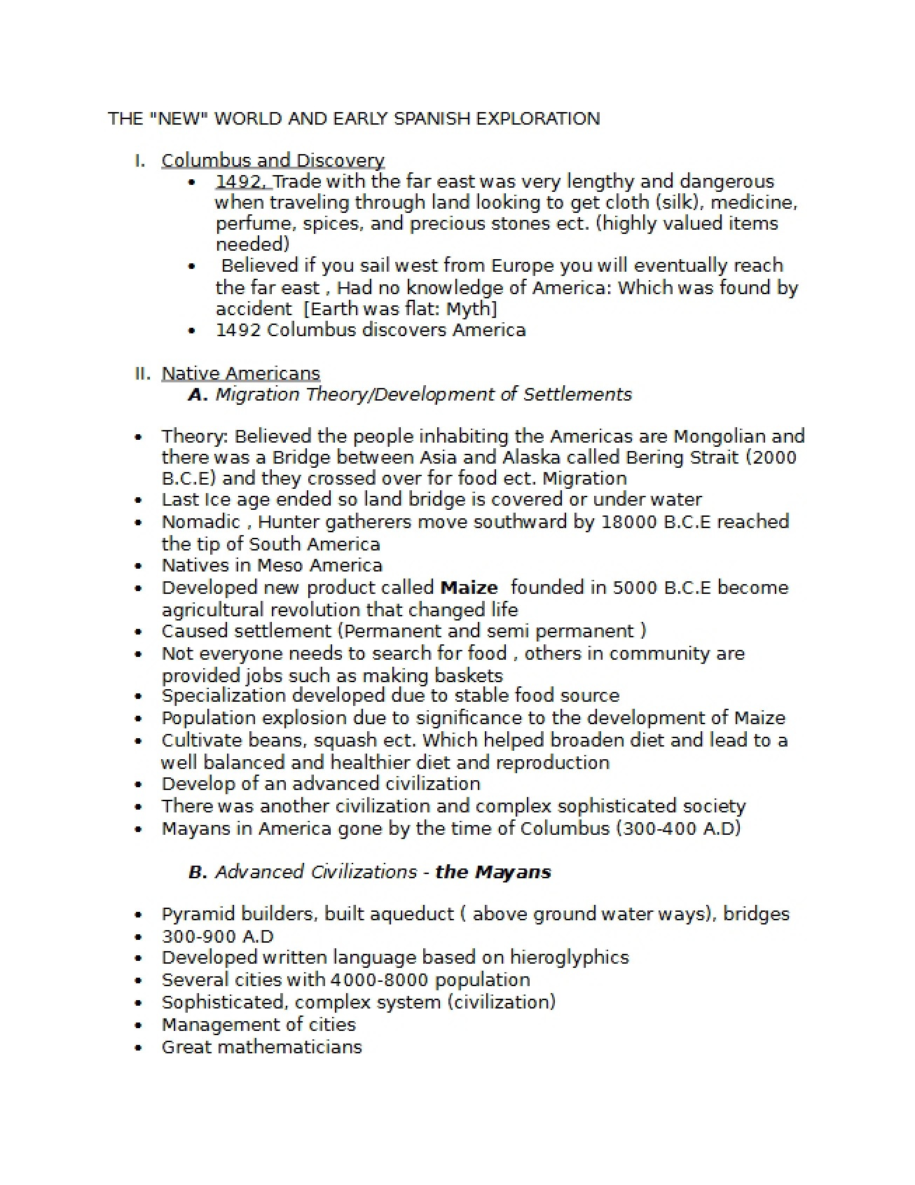 History Class Notes Jan 22