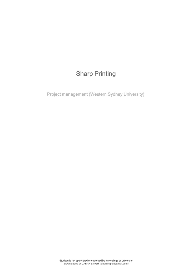 Case Study - Sharp Printing