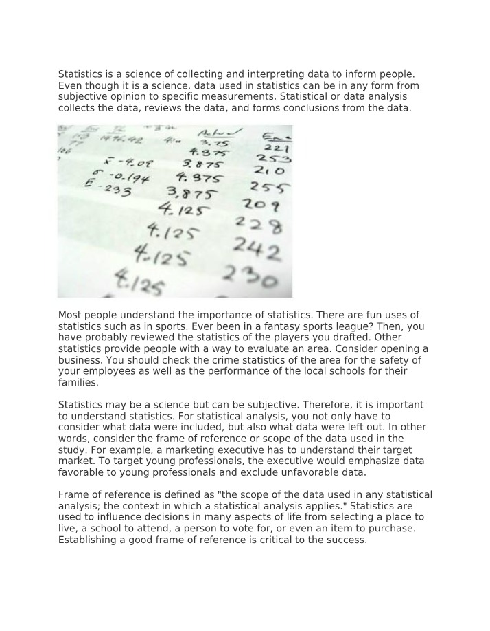Frame of Reference and Introduction