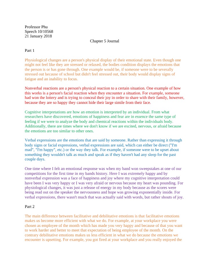 COMM100 - Chapter 5 Journal