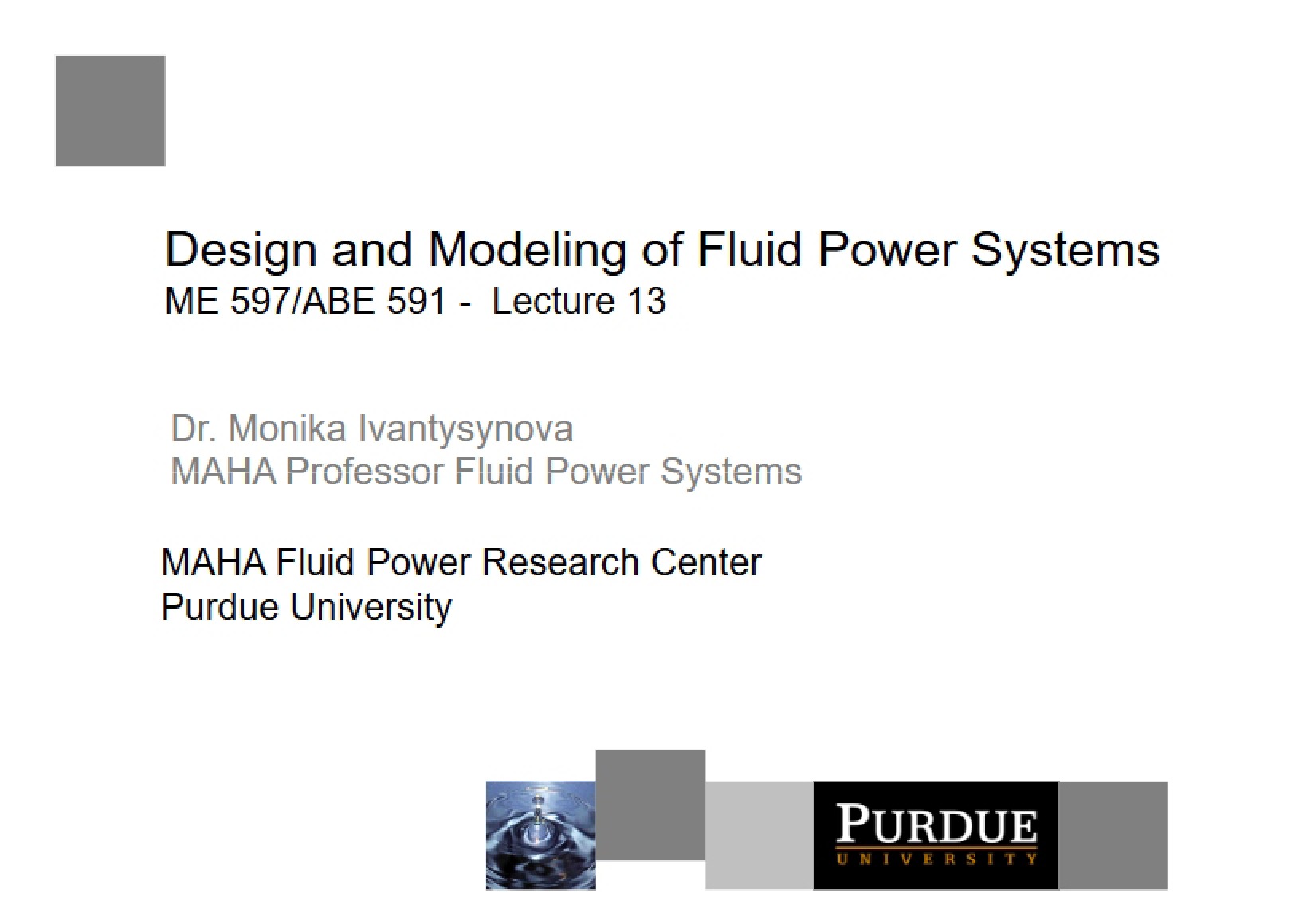System Modeling for Fluid Power