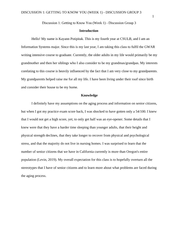 Discussion 1 - Getting to Know You (Group 3)