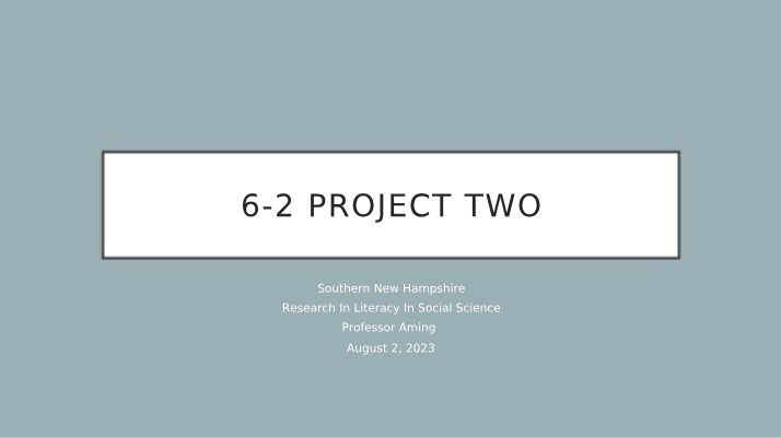 Project Two - 6-2