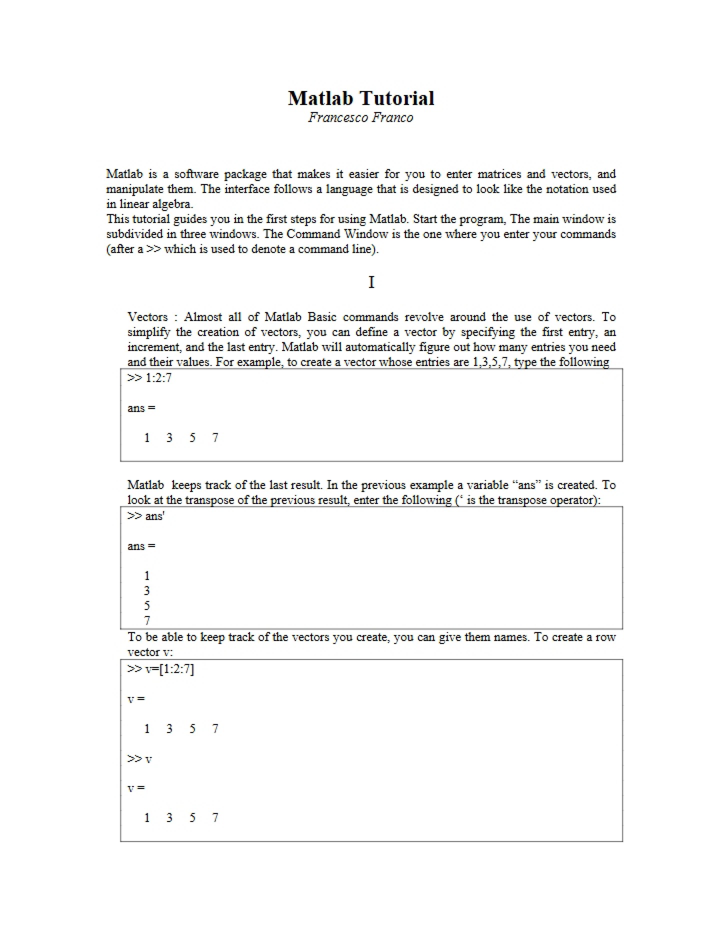 Matlab Guide