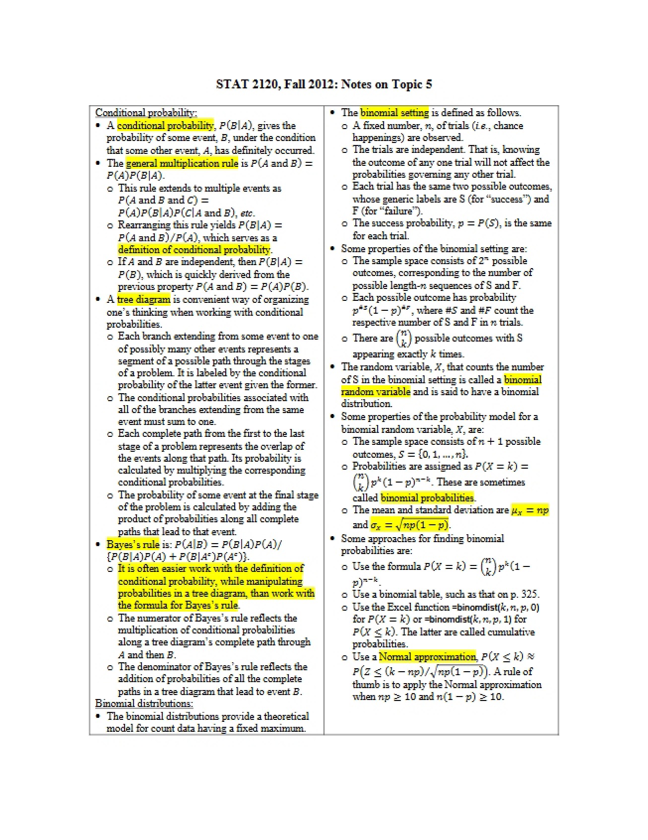 Highlighted Notes Midterm 2 Review