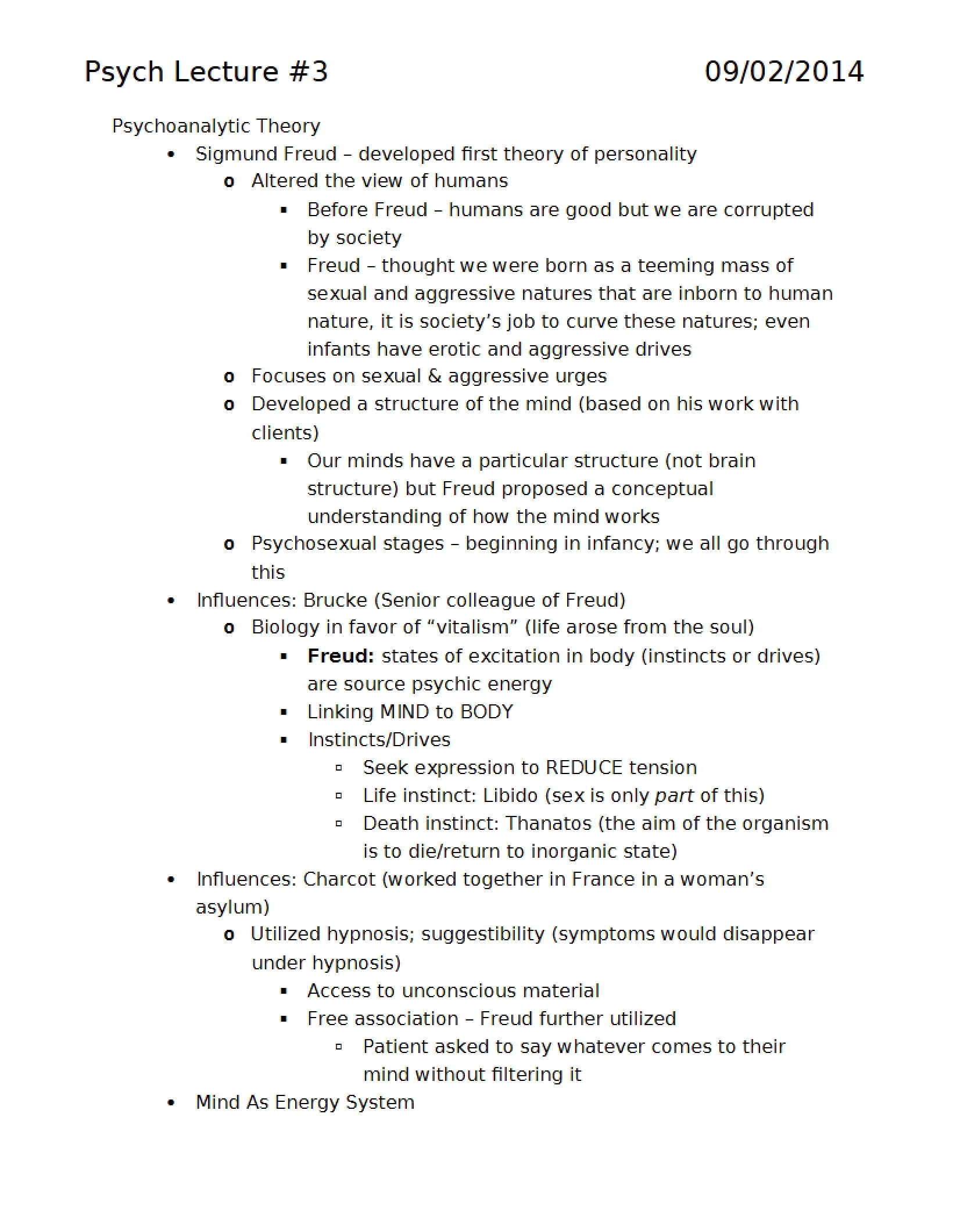 Theory of Psychoanalysis
