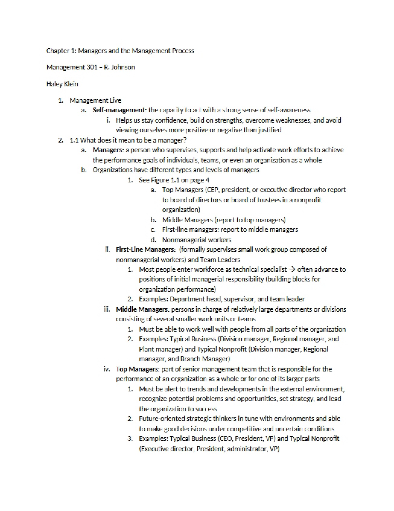 Management Chapter 1