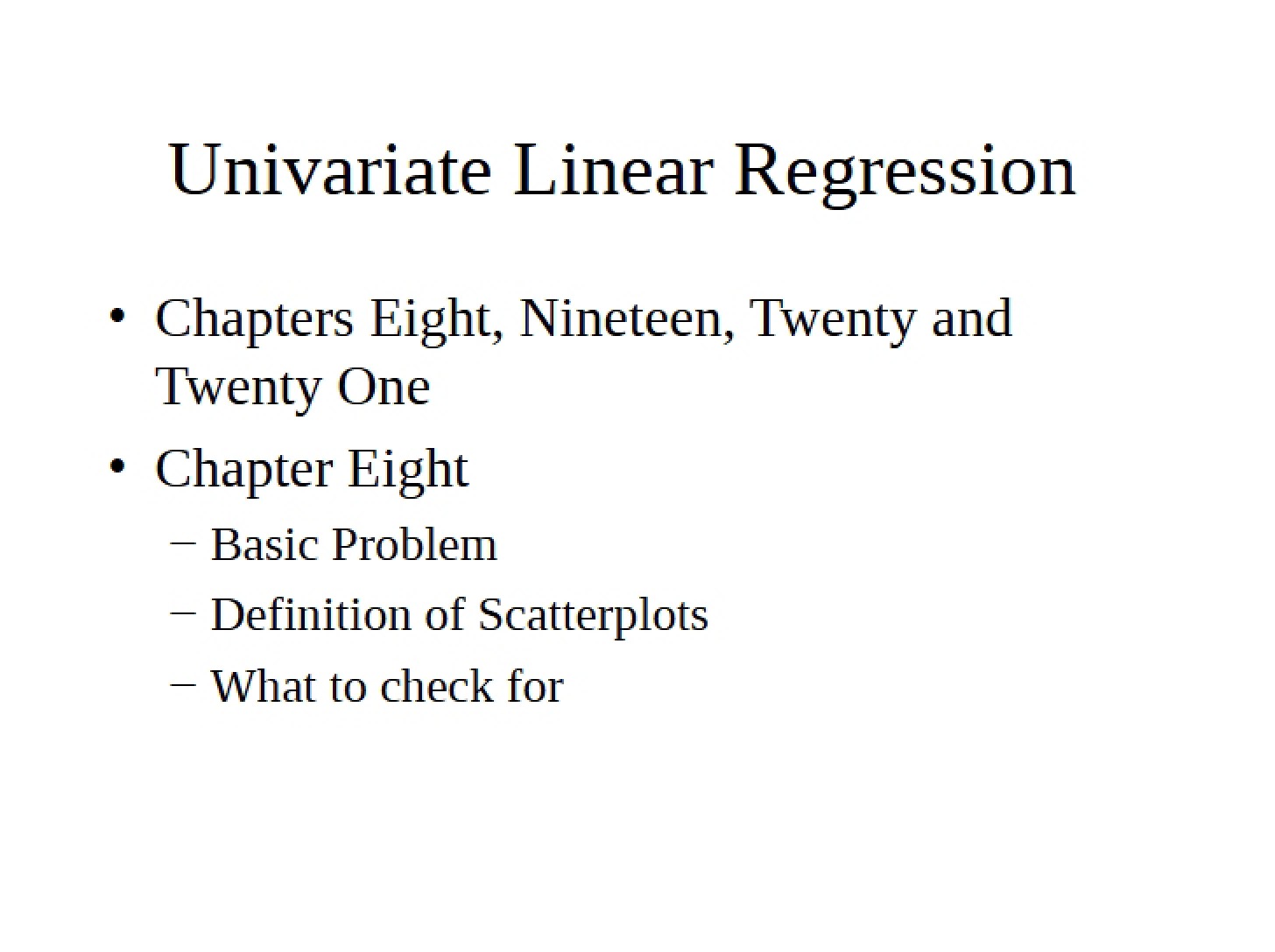 Linear Regression (Univariate)