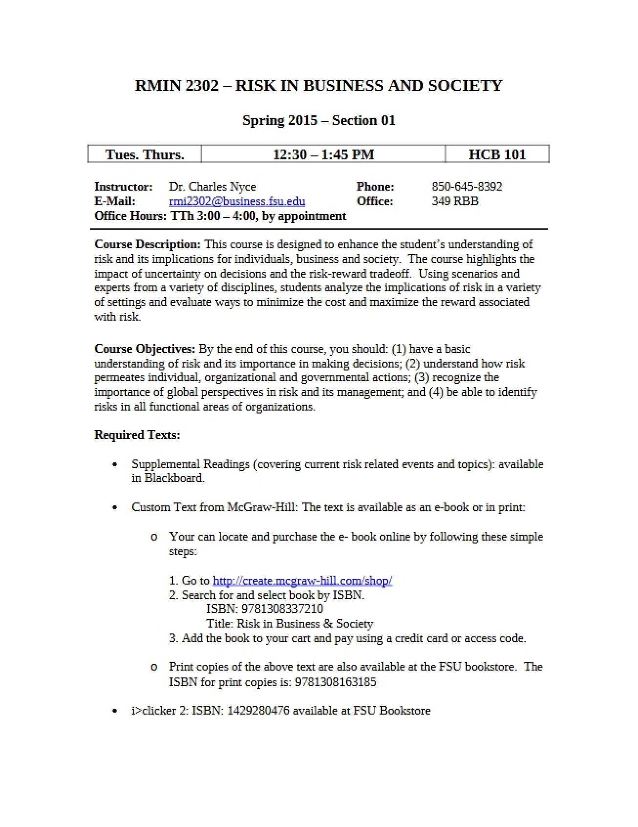 Course Syllabus