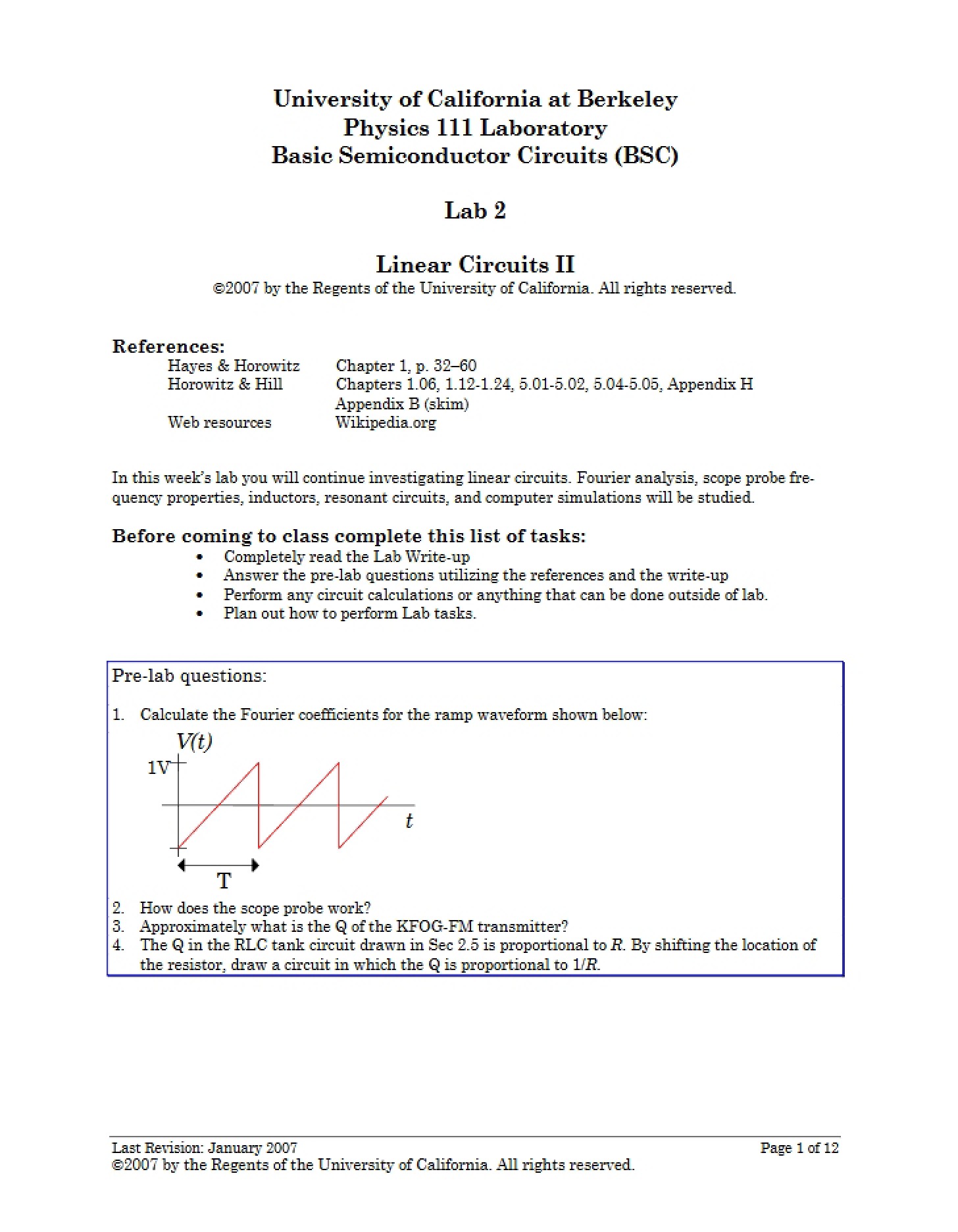 Second Linear Circuits Course