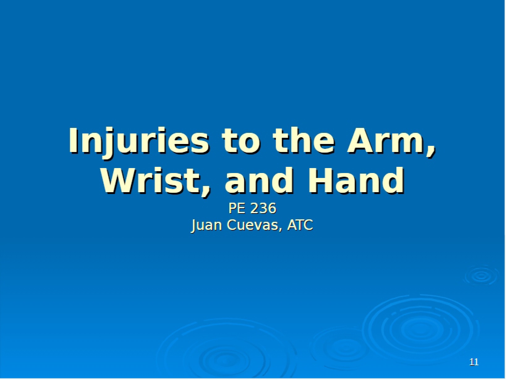 Hand, Wrist, and Arm Injuries
