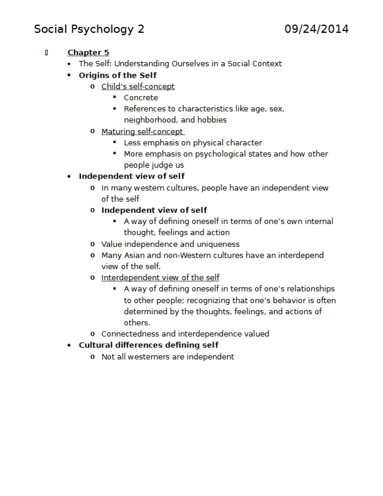 Notes on Social Psychology - Part 2
