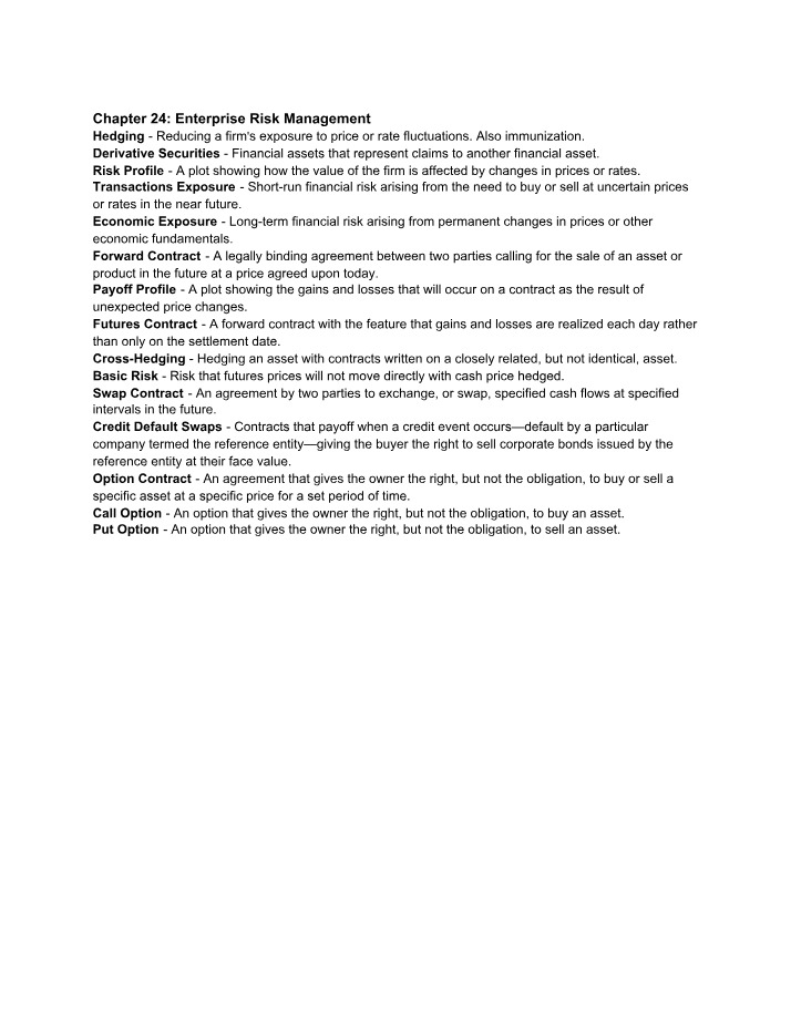 Enterprise Risk Management - Chapter 24