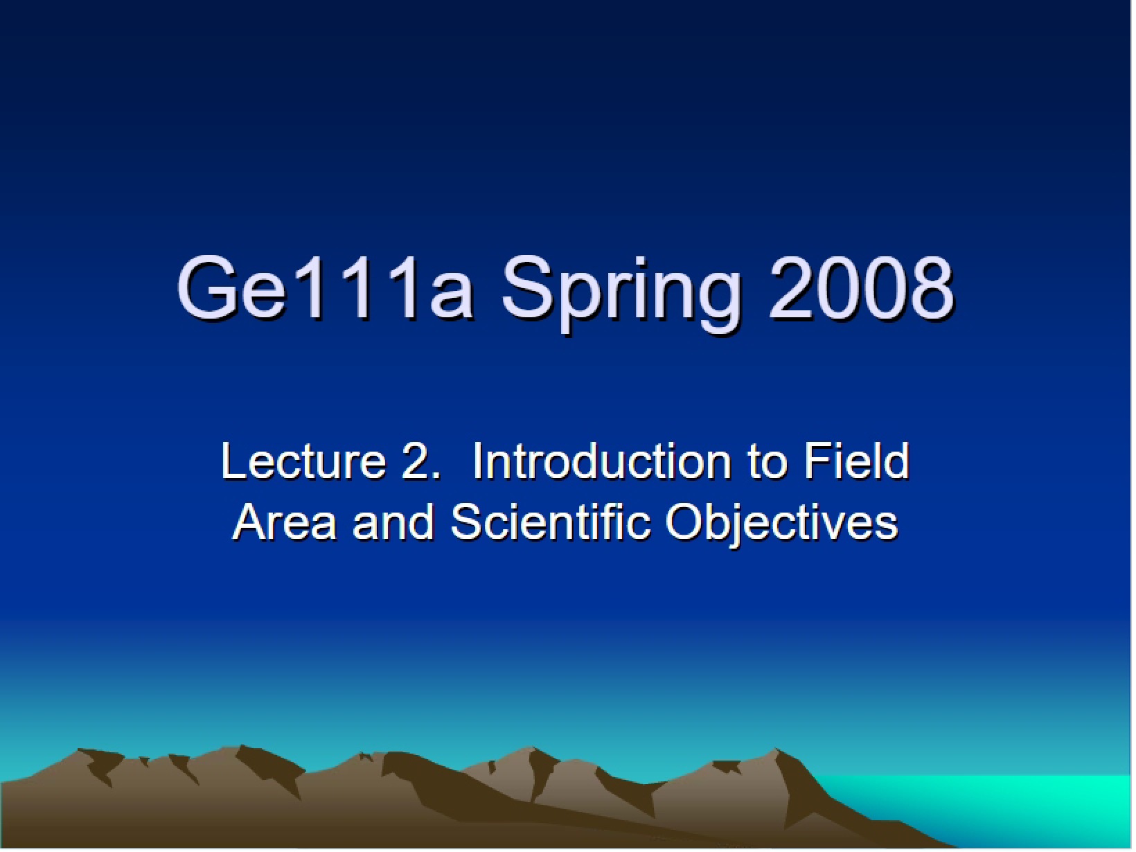 Geophysics Field Course Notes