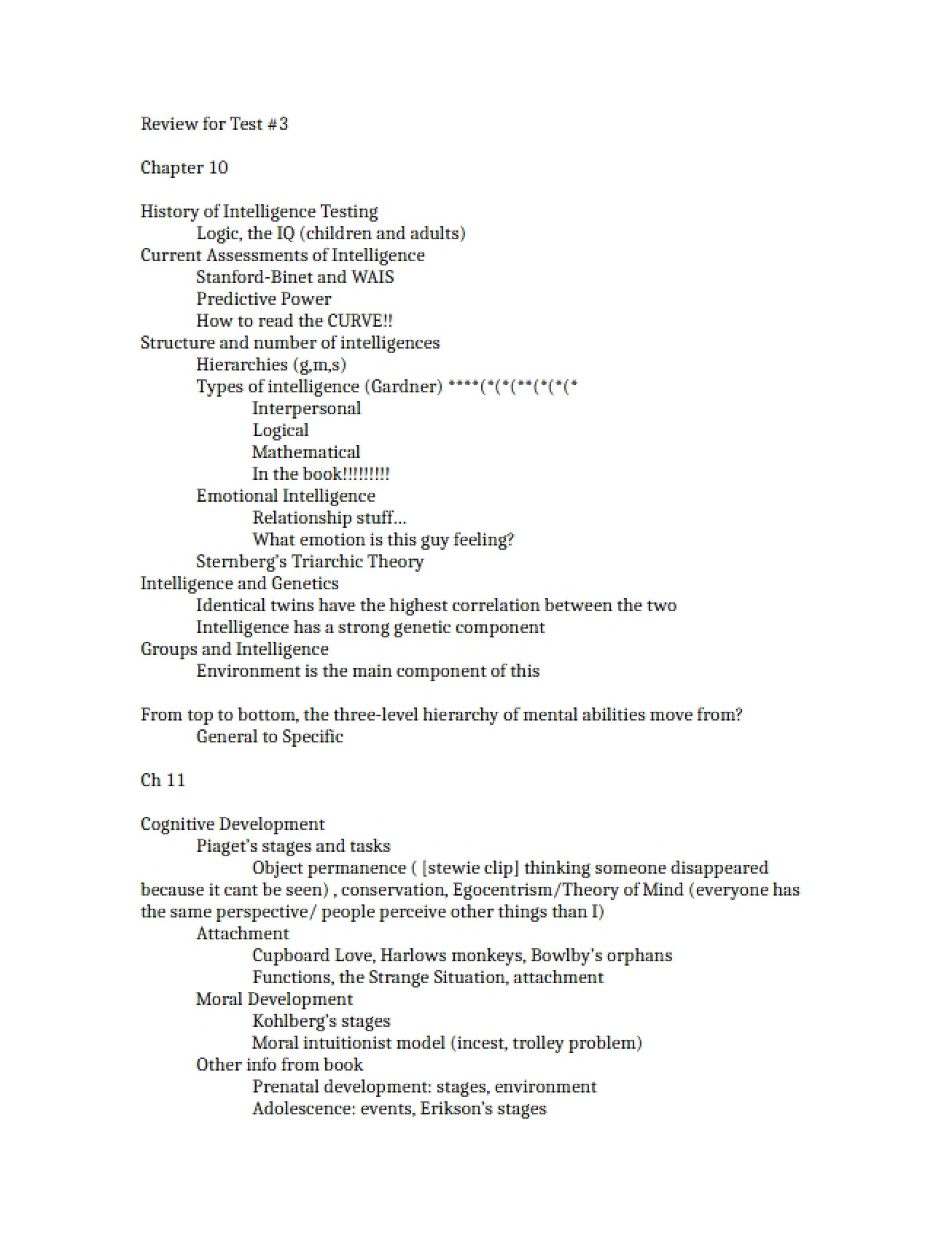 Review for Test