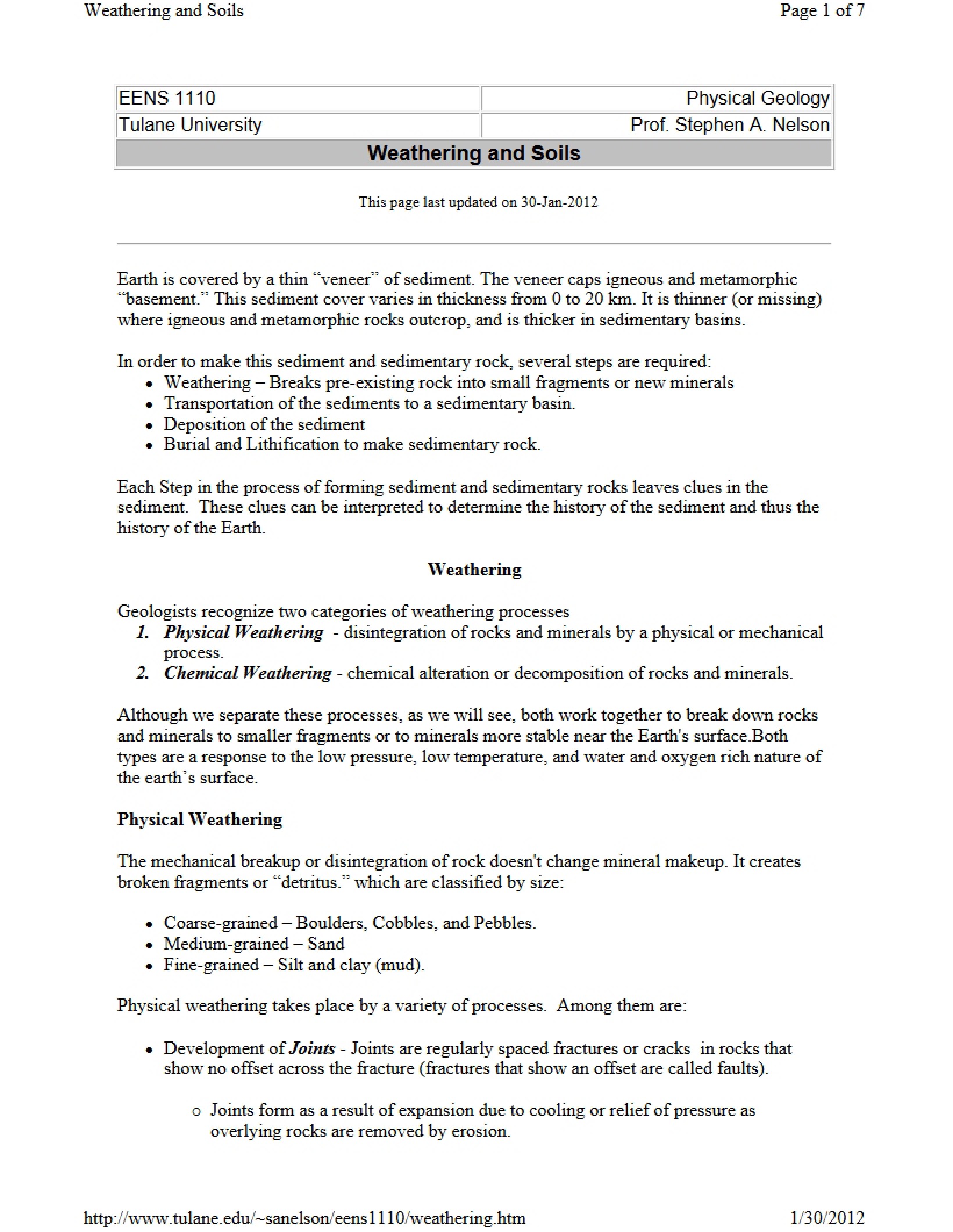 Soils and Weathering