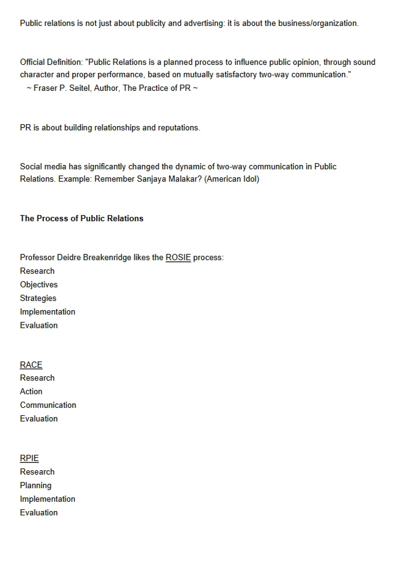 PR Principles