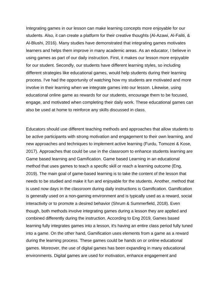 Game-Based Learning Discussion