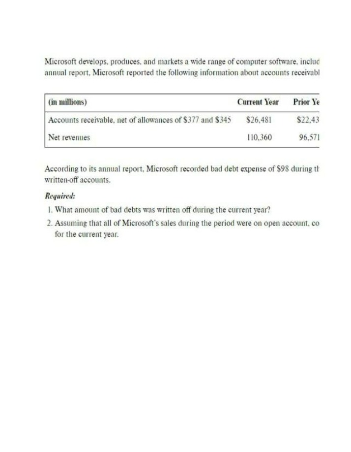 Exercises for Accounting