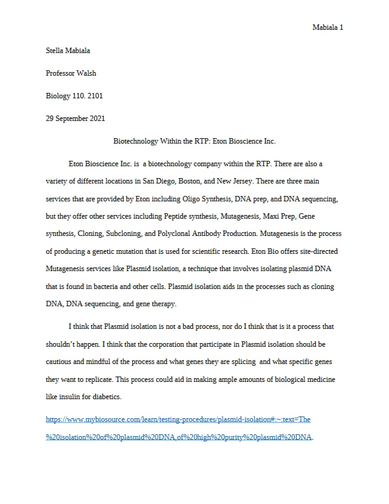 RTP Biotechnology Overview