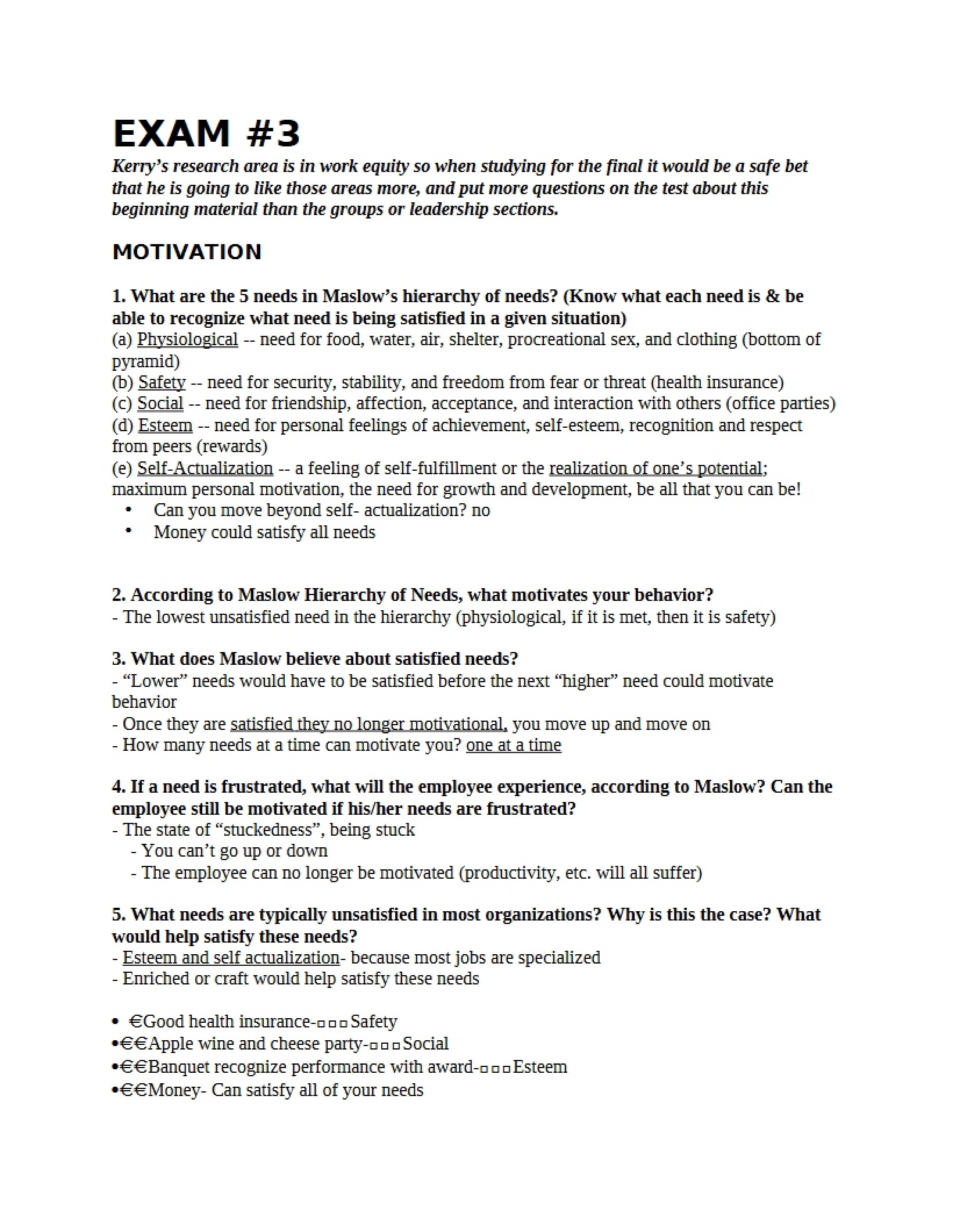 Third Management Exam