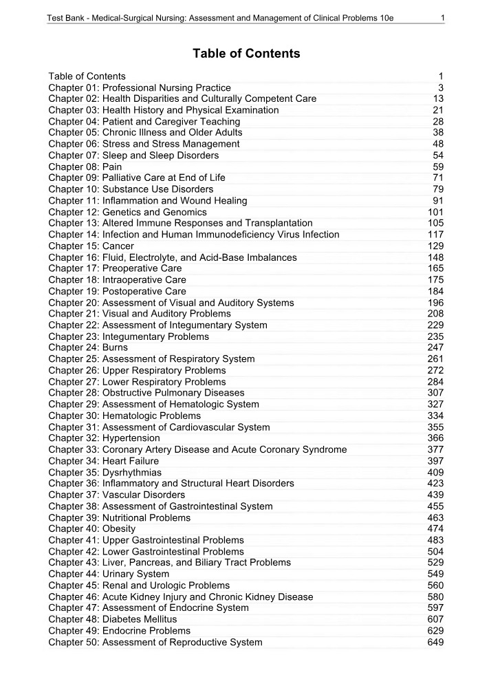 Medical-Surgical Nursing 10e - Assessment and Management of Clinical Problems