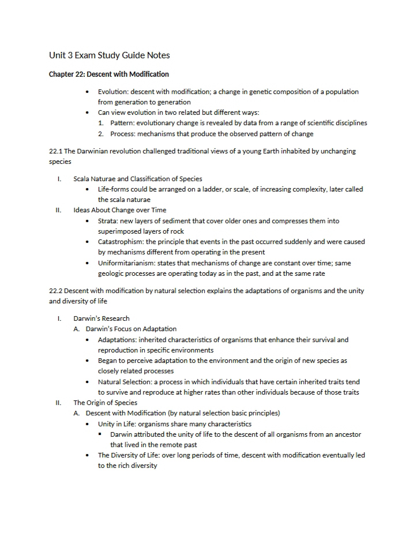 Ancestral Modification and Natural Selection (Ch 22)