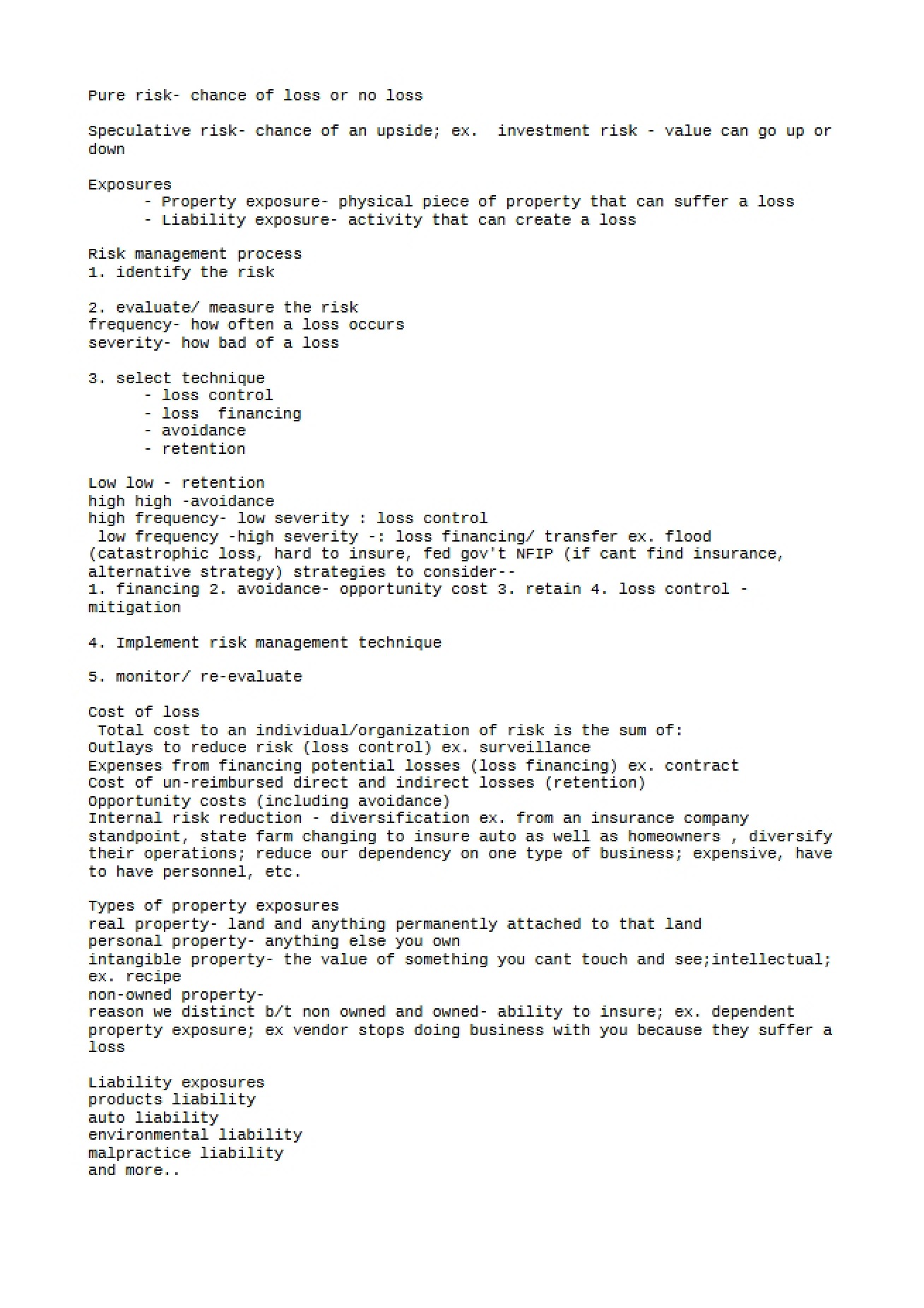 Commercial Liability Notes