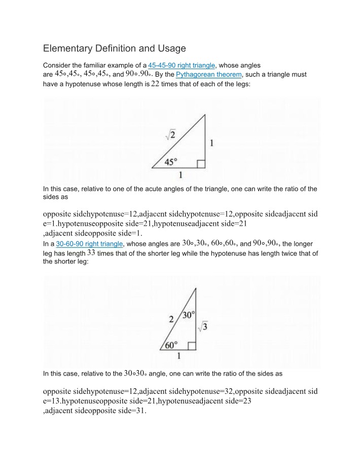 Elementary Usage and Definition