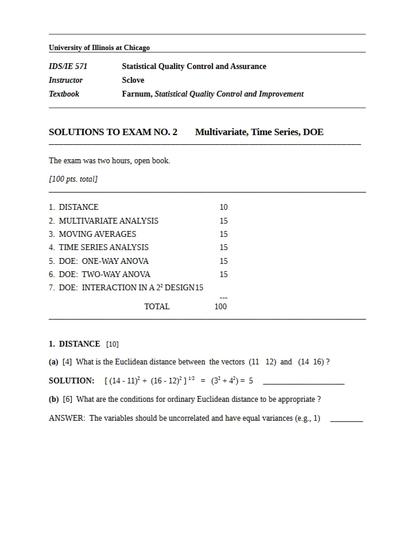 Exam 2 Solutions