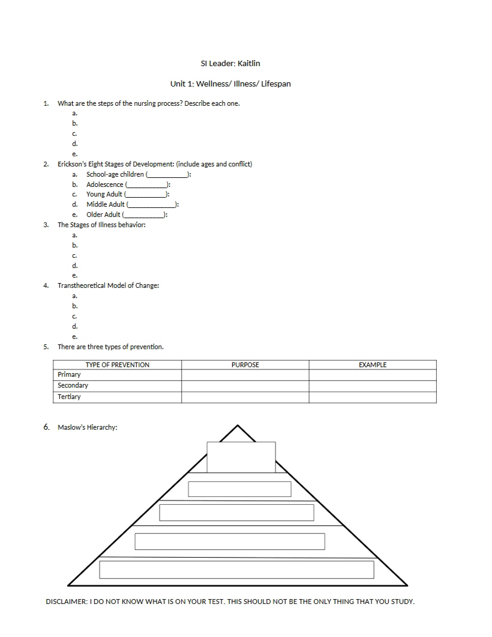 Basic Care Nursing Practice Exam