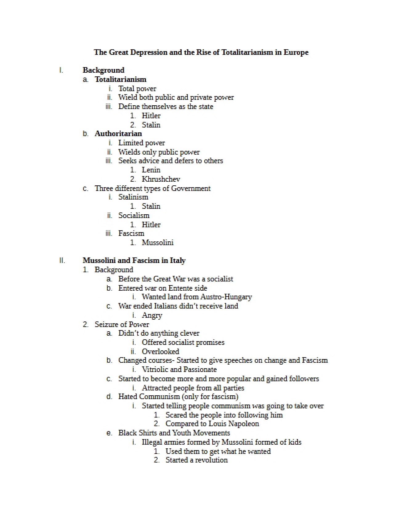 Modern World Study Guide