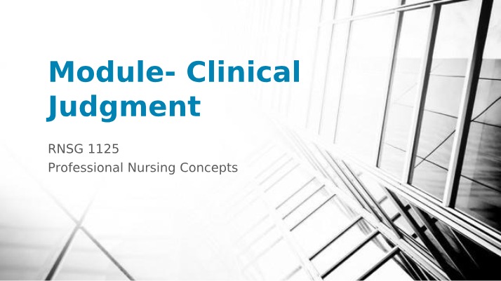 Clinical Judgment Module